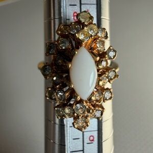 Vintage 1960’s Gold and White Gemstone Ring